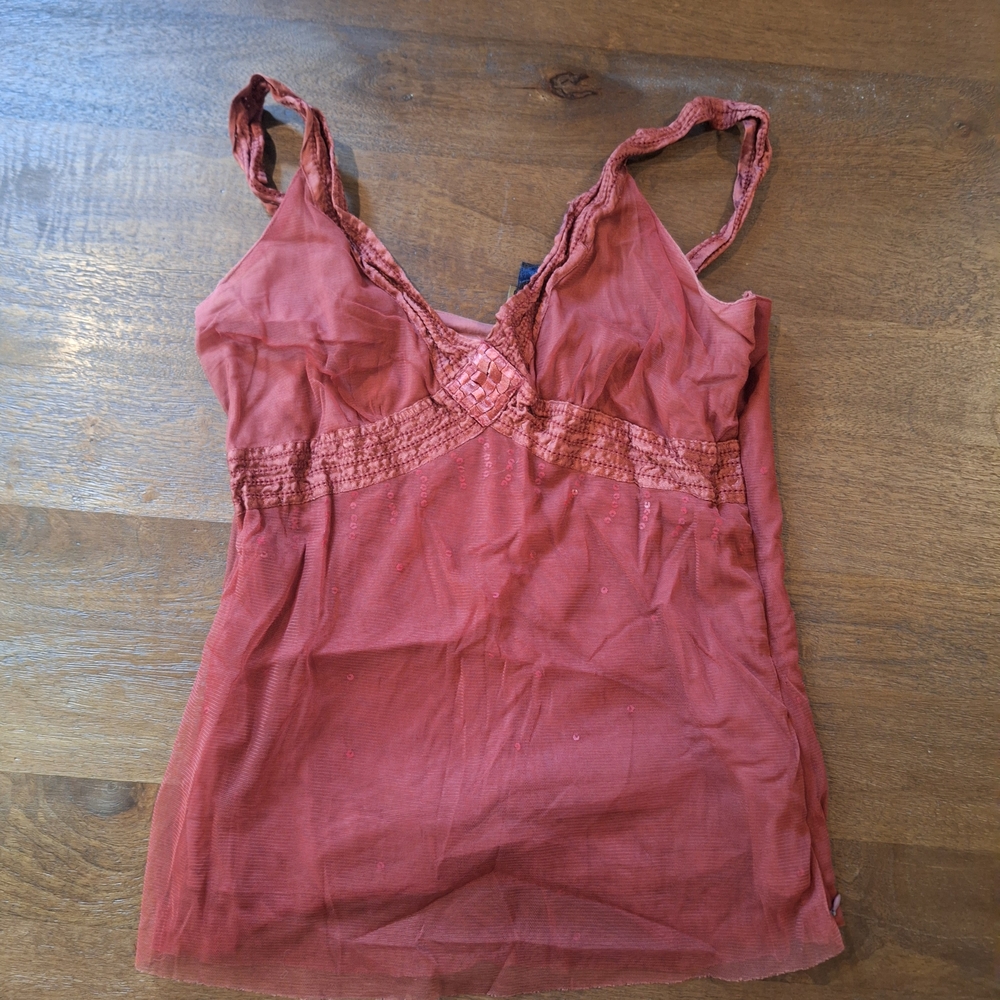 ✨ Vintage Y2K Sequined Mesh Cami Top ✨